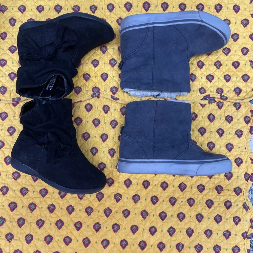 GYMBOREE ICE ALL-STAR GRAY SHERPA LINED SUEDE BOOT Sz7 AND Wonderful Nation Sz 5